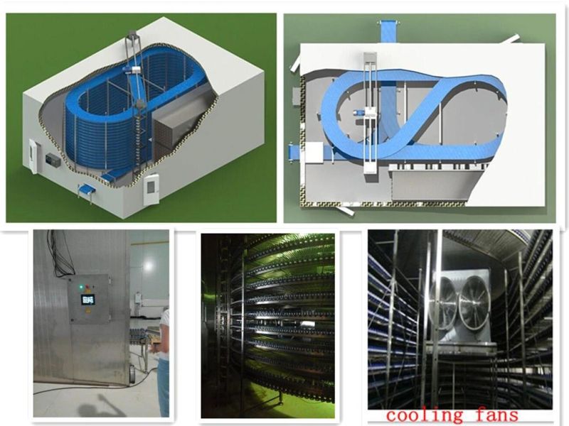 Bakery Pizza Spiral Cooling Food Bread Tower Conveyor Belt Machine