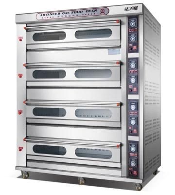 Commercial Restaurant Kitchen 4 Deck 16 Trays Gas Oven for Baking Equipment Bread Oven ...