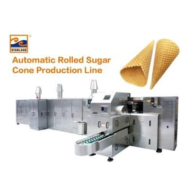 Industrial Auto Crispy Biscuit Cone Production Line / Ice Cream Production Machine