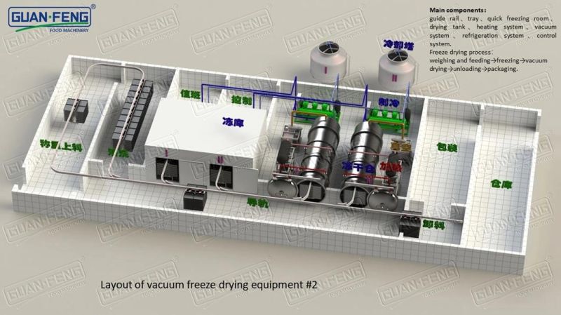 Gfd-100m2 Stainless Steel Commercial Vacuum Freeze Dryer Fruit
