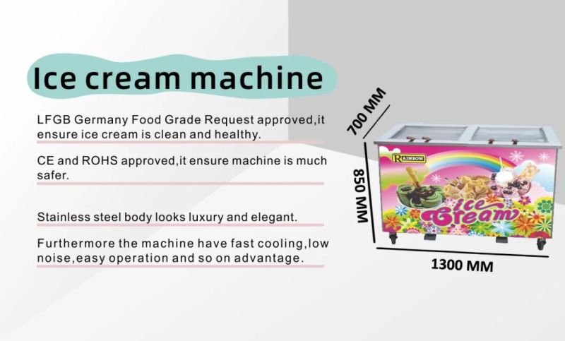 Food Soft Hard Gelato Ice Cream Machinery Thailand Roll Fried Ice Cream Machine Ice Cream Roll Machine