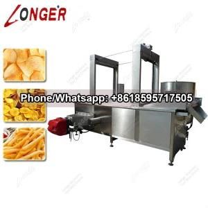 Continuous Potato Chips Frying Machine|Electric Snack Fryer Machine