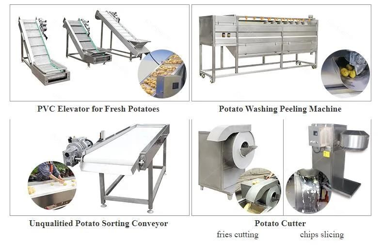 Small Scale Semi Automatic Potato Chips Making Frozen French Fries Processing Line