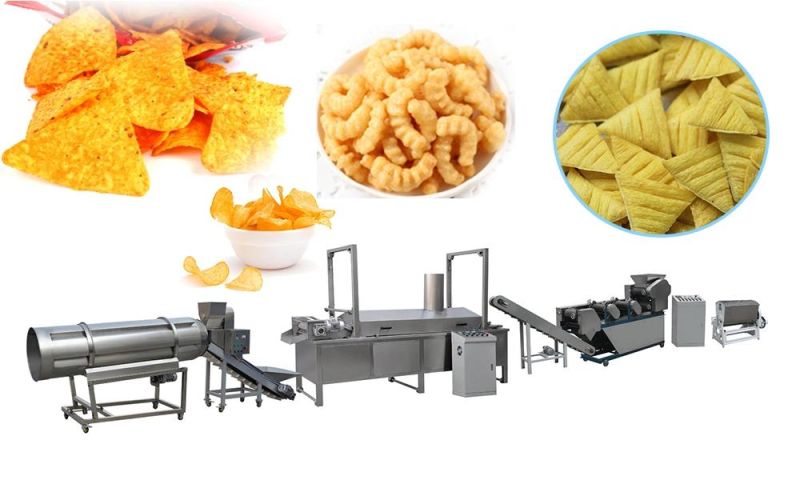 High Quality Gas Electric Automatic Snack Pellet Chips Frying Machine Conveyor Belt Continuous Fryer Machine for Sale