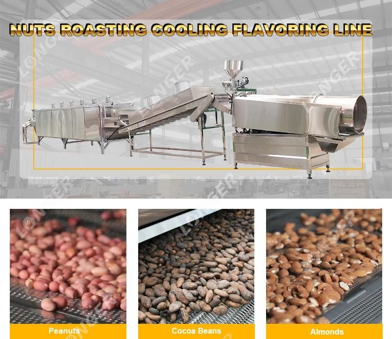 Continuous Gas Electric Roaster Line Coating Roasted Peanut Roasting Machine Price