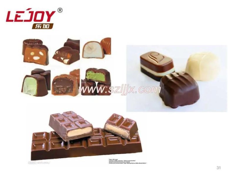 PLC Control Chocolate Production Line with Nuts Adding Big Central Filling Machinery