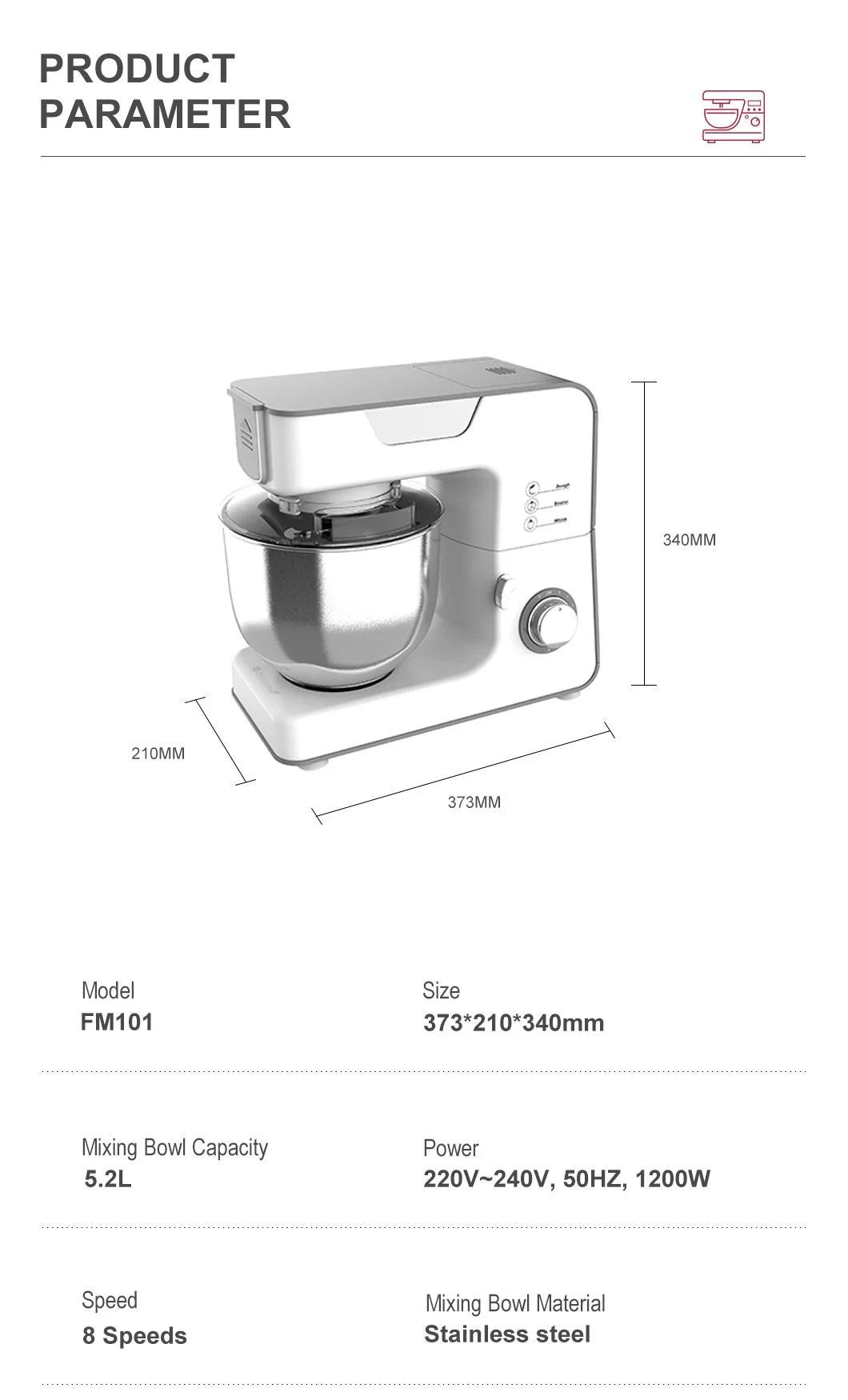 1200W Classic Design 3 in 1 Multi Mixer Multifunctional Metal and Plastic Housing Food Processor Kitchen Stand Mixer Kitchen Mixer Egg Mixer