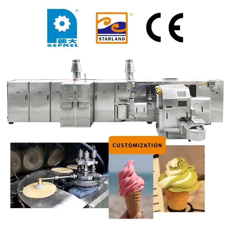 Hot Sale Industrial Full Automatic Cone Baking Production Line Biscuit Waffle Snow Ice Cream Rolled Sugar Cone Machine Price