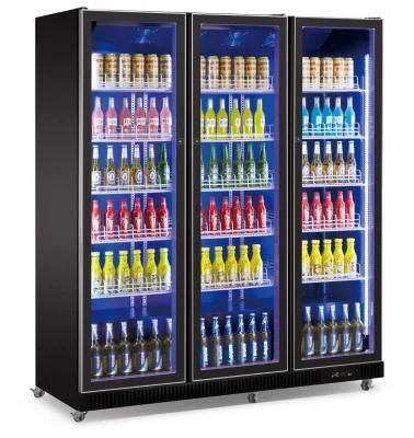 High Quality Beverage Cooler Supermarket Commercial Beer Freezer Three Doors Refrigerator
