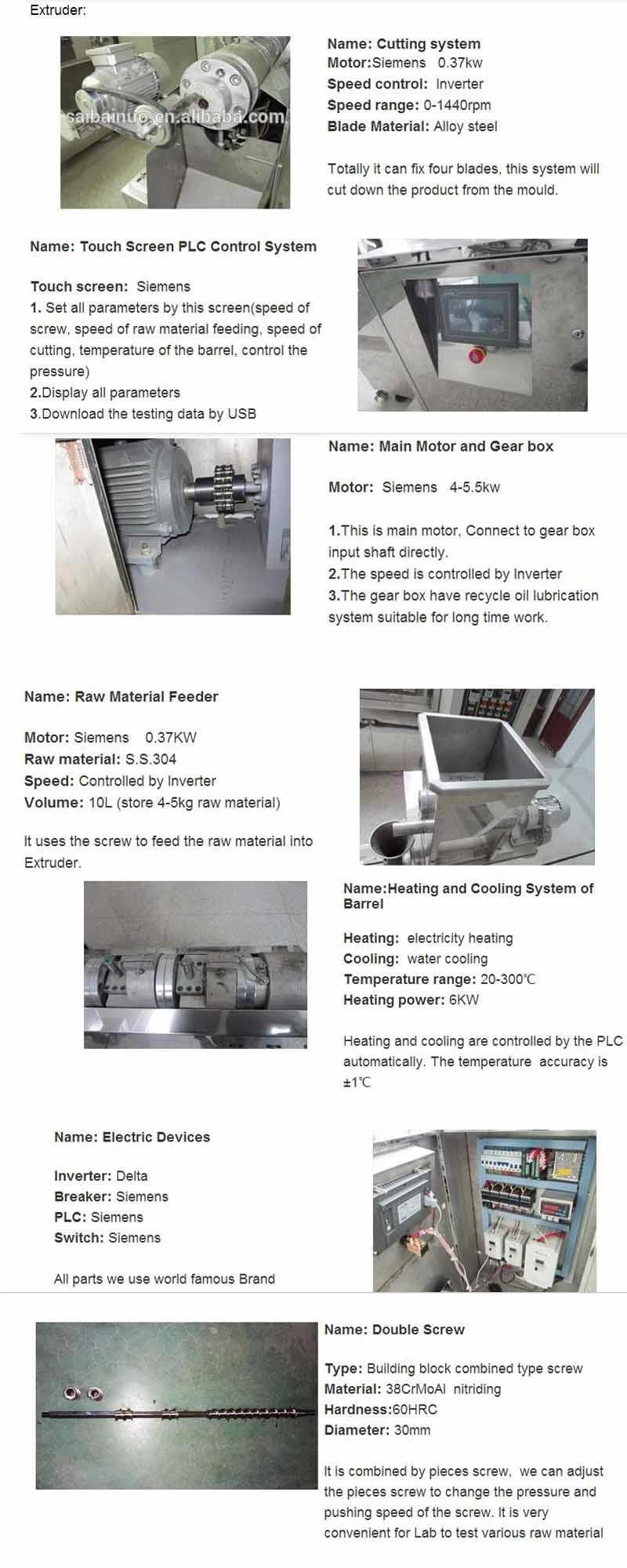 Snacks Food Extruder Laboratory Twin Screw Food Extruder