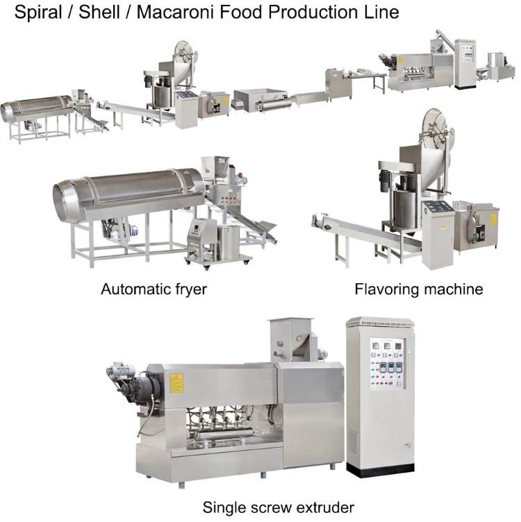 Full Automatic Stainless Steel Macaroni Making Machine Spiral Shells Processing Line