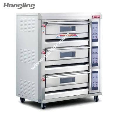 LPG Commercial Bakery Machine 3-Deck Gas Oven Bread Oven for Sale