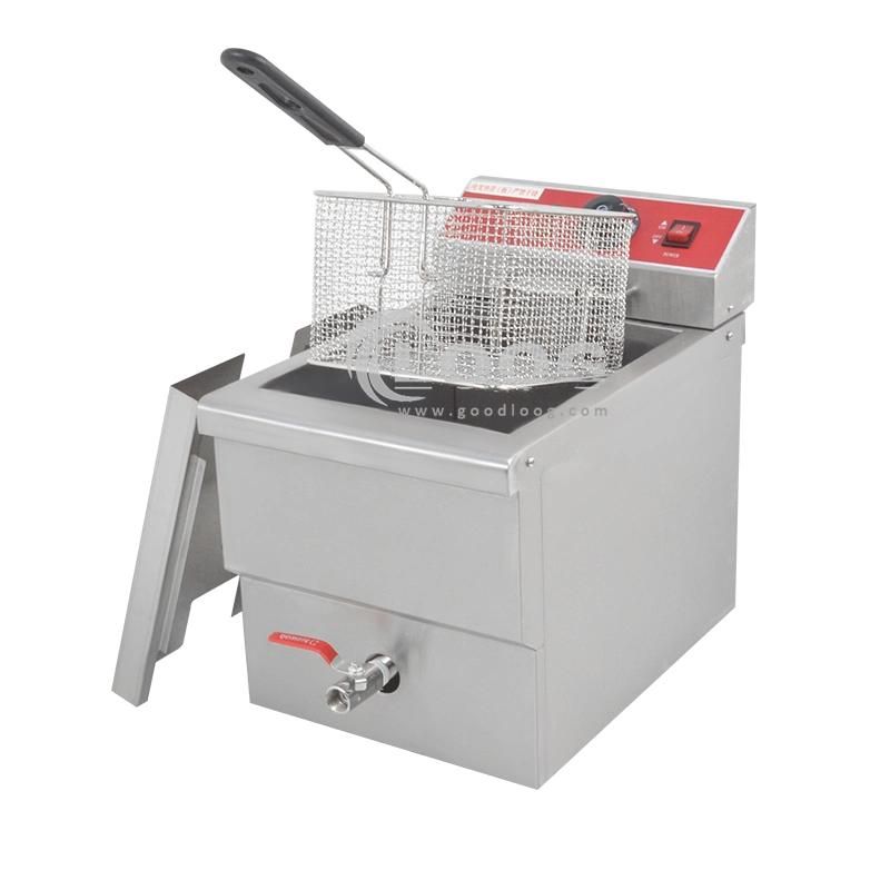 Factory Price Ce Approved Electric Best Home Deep Fat Fryer Stainless Steel Kitchen Equipment 1 Tank Fryer Basket for Restaurant