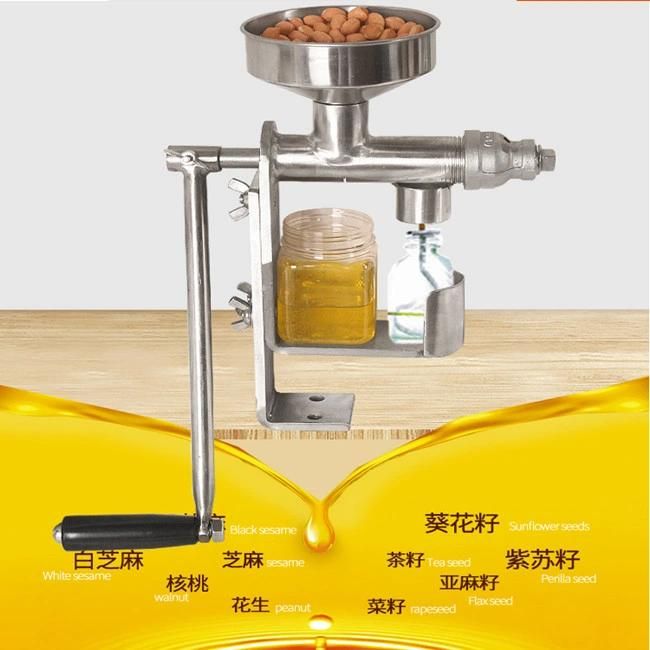 Household Stainless Manual Peanut Nuts Seeds Oil Pressing Machine