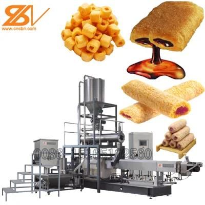 Extruded Core Filling Snack Machine Corn Chips Food Coco Puff Pops Extrusion Puffing ...