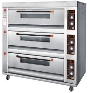 Bakery Equipment /3 Deck 9 Trays Gas Deck Oven / Gas Bread Oven