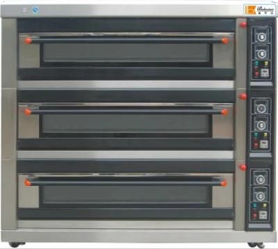 Kitchen Bakery Equipment Luxury 3 Deck 6 Trays Commercial Gas Oven