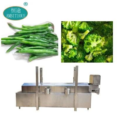 Conveyor Belt Blancher Boiling Kitchen Green Bean Broccoli Blanching Machine