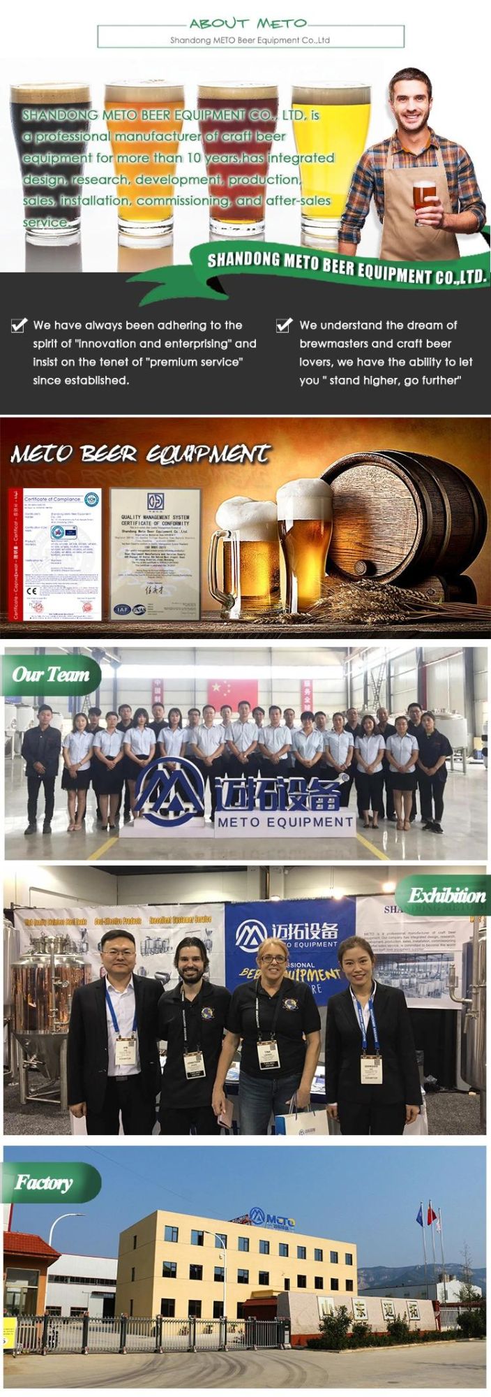 SUS304 1000L Pub Cerveza Equipment with Ce Certificate
