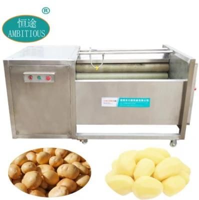 Stainless Steel Brush Roller Type Sweet Potato Potato Peeling Machine