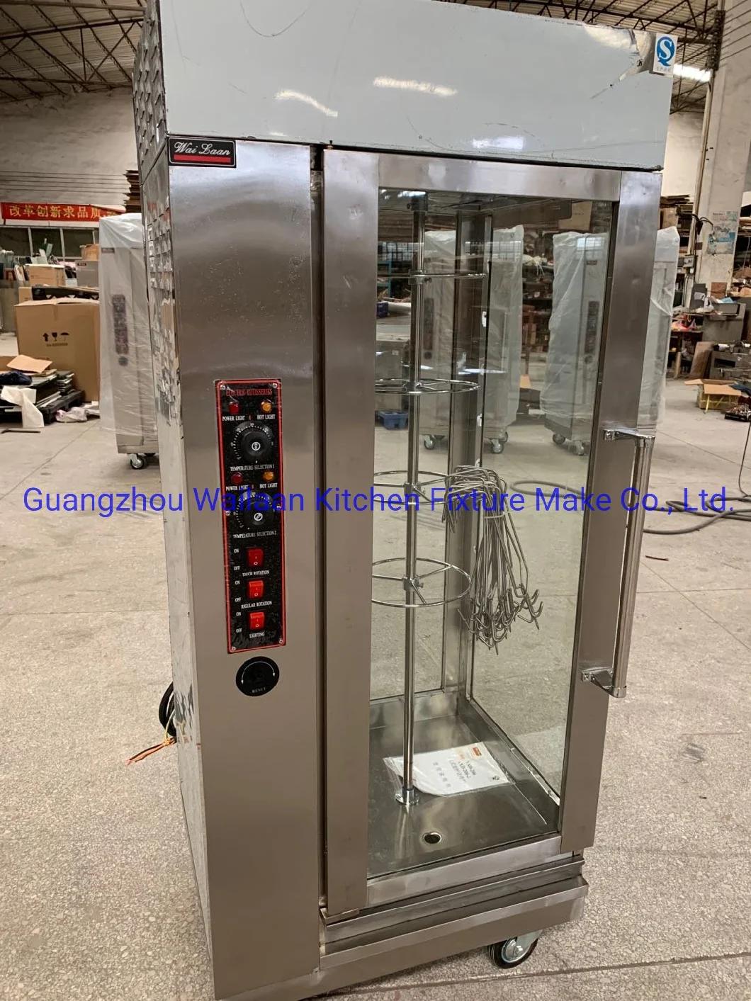 High Quality Stainless Steel Vertical Gas Chicken Rotisserie Cabinet Chicken Roasting Machine