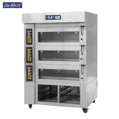 Bakery Equipment 3 Deck 6 Trays Commercial European Style Intelligent Electric Oven