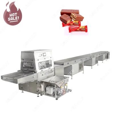Small Chocolate Cookie Dipping Biscuit Chocolate Wafer Coating Machine Chocolate Enroabing ...