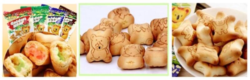 Lovely Bear Carton Printed Biscuit with Centre Filled Full Automatic Production Line