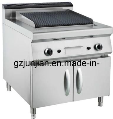 Commercial Hot Stainless Steel Free Standing Gas Lava Rock Grill with Cabinet for Sale