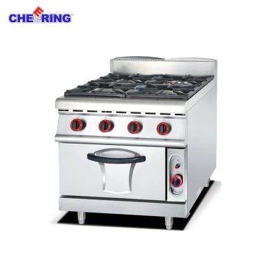 Cheering Commercial Gas Range with 4 Burner with &amp; Gas Oven