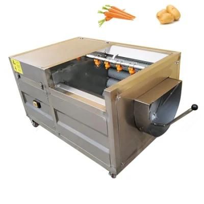 Industrial Vegetable Potato Carrot Apple Brush Washer and Peeler Machine