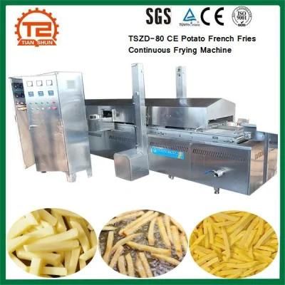 Food Processing Machine Tszd-80 Ce Potato French Fries Continuous Frying Machine