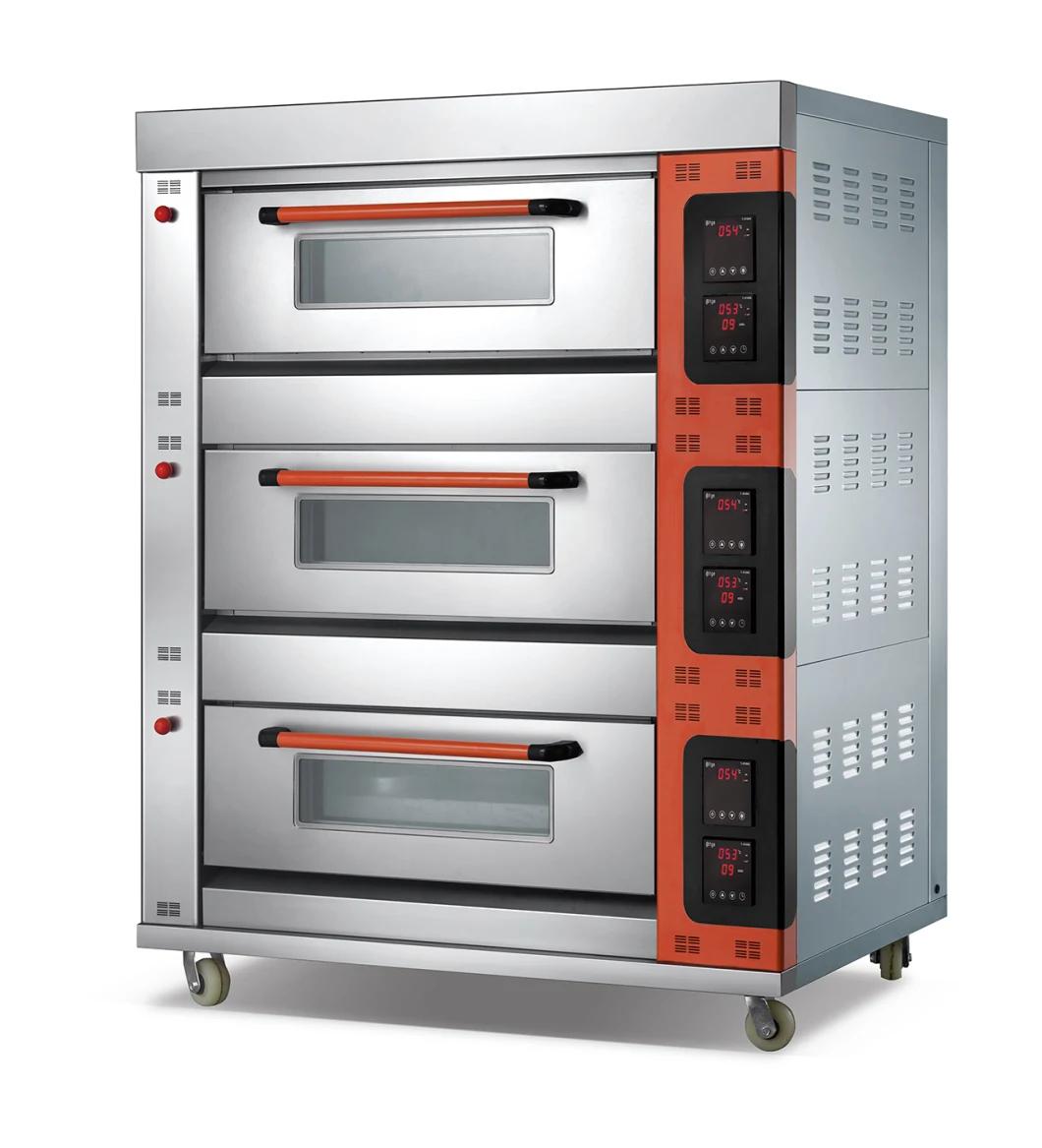 Oven Manufacturer Commercial Pizza Oven Gas Bakery Oven Prices for Sale 3 Deck 6 Trays