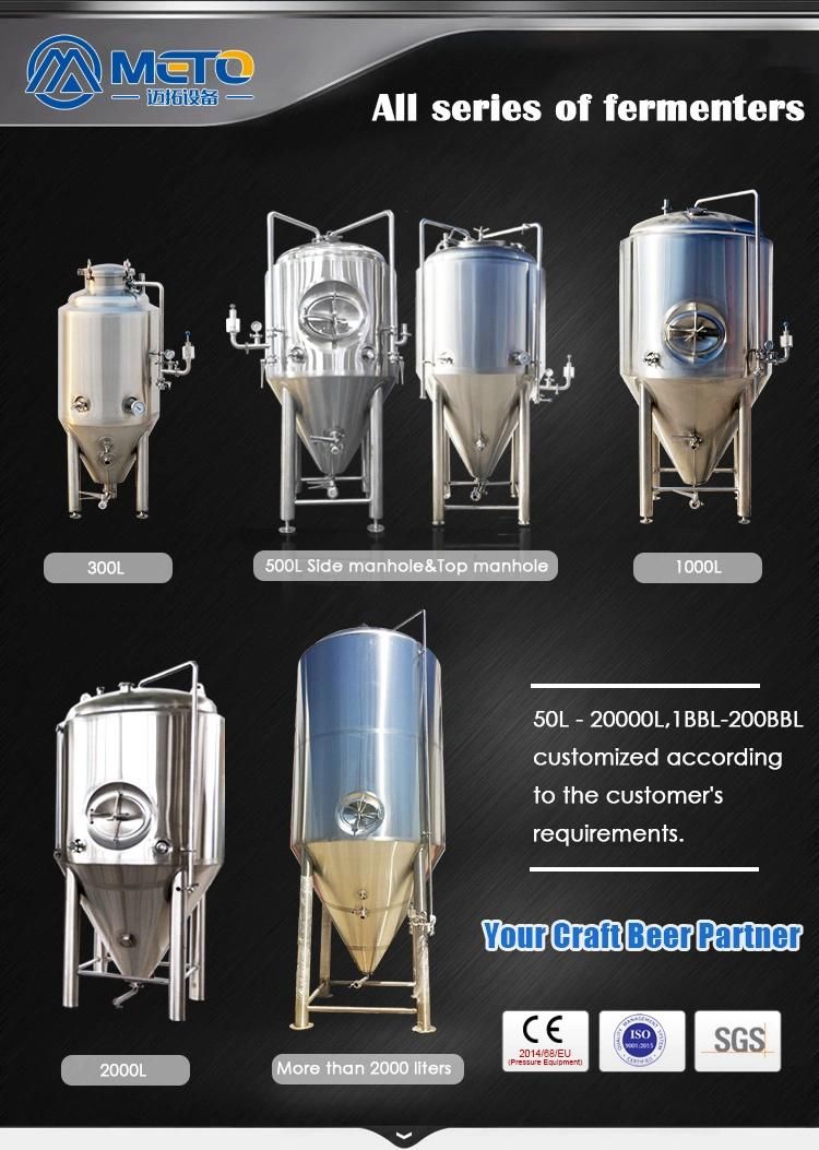 500L Commercial Beer Factory Stainless Steel Conical Fermentation Tanks