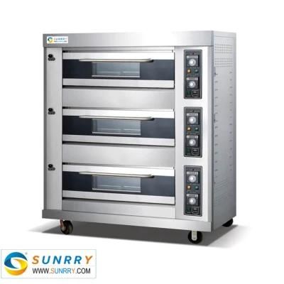 Commercial 3 Layer 6 Dish Gas Bread Oven Temperature Control