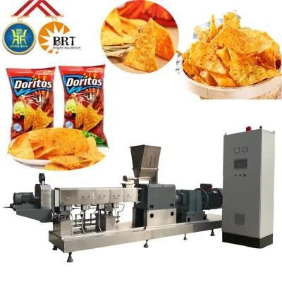 High Quality and Twin-Screw Extruded Fried Wheat Flour Bugles Snacks Food Machines Corn ...