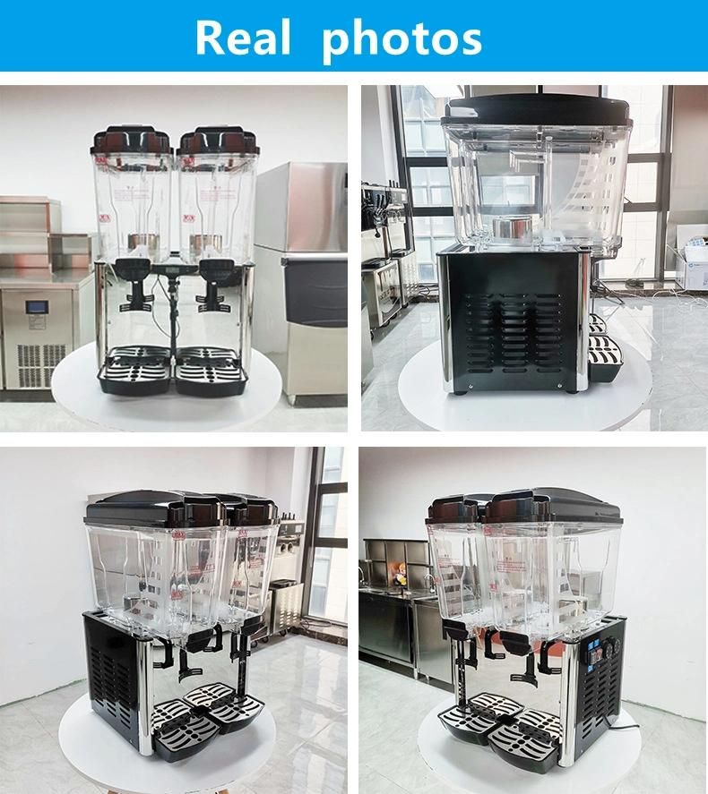 Double Tanks Beverage Drink Refrigerated Machine Cold Juice Cylinder Dispenser