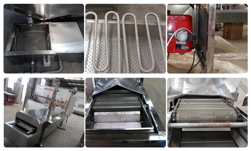 High Efficiency Industrial Automatic Continuous Fryer Continuous Frying Line Quick Heating Automatic Fryer for Sale