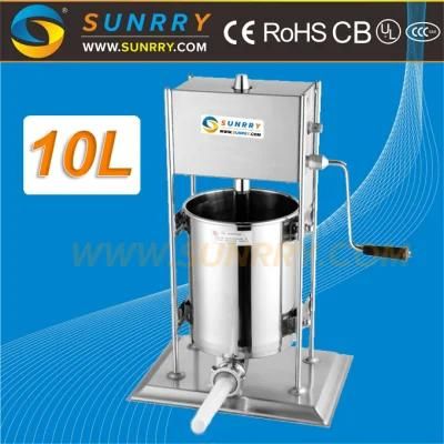 Chicken 10 Liters Vertical Type Stainless Steel Sausage Filler Machine with Manual