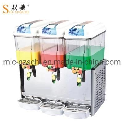 Three Tank Juice Dispenser Heating Stir Funtion Snack Food Shop Commercial Using
