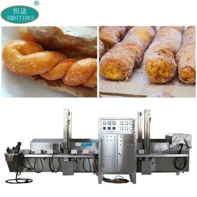Electric Conveyor Continue Fried Dough Foods Frying Machine