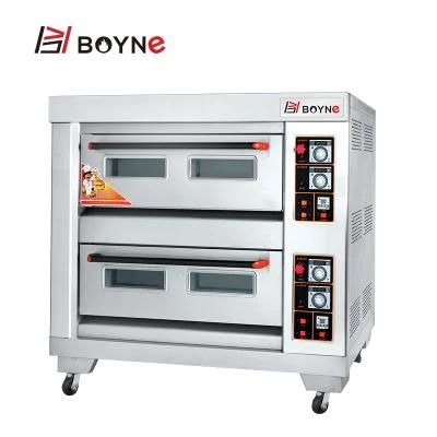 Commercial Stainless Steel Two Deck Four Trays Bakery Bread Baking Oven