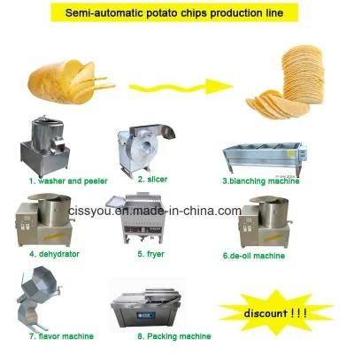 China Stainless Steel Snack Food Potato Chips Production Line Machine