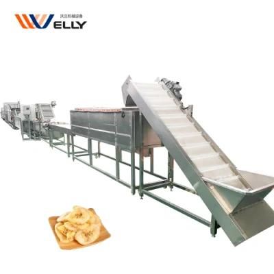 Continuous Banana Chips Production Line Plantain Fries Making Frying Machine 100-1000kg/H