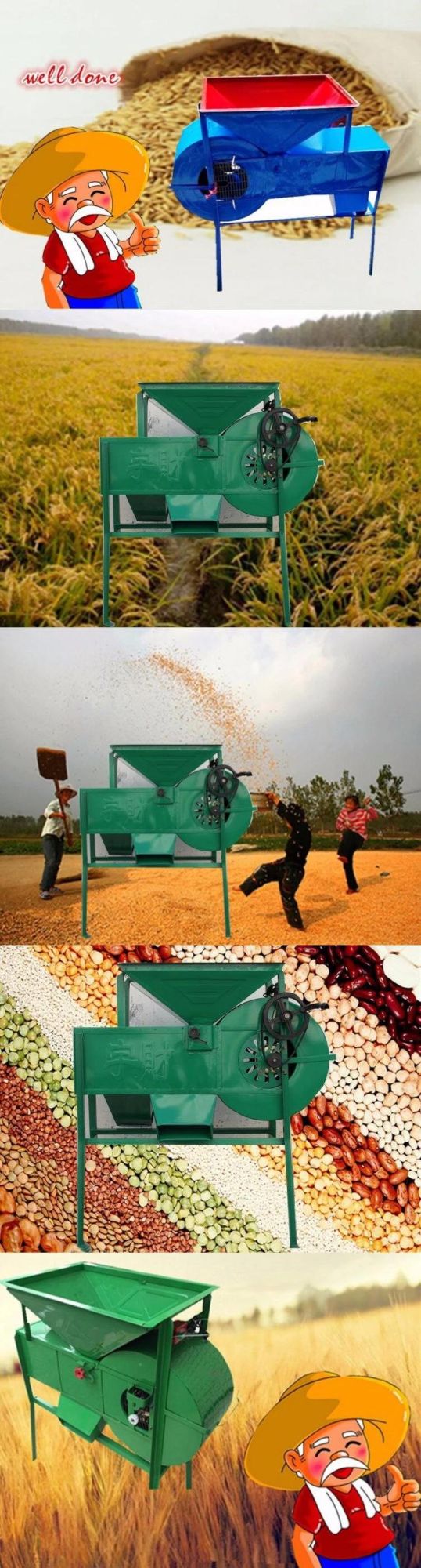 High Productivity Electric Soybean Wheat Rice Seed Grain Winnower