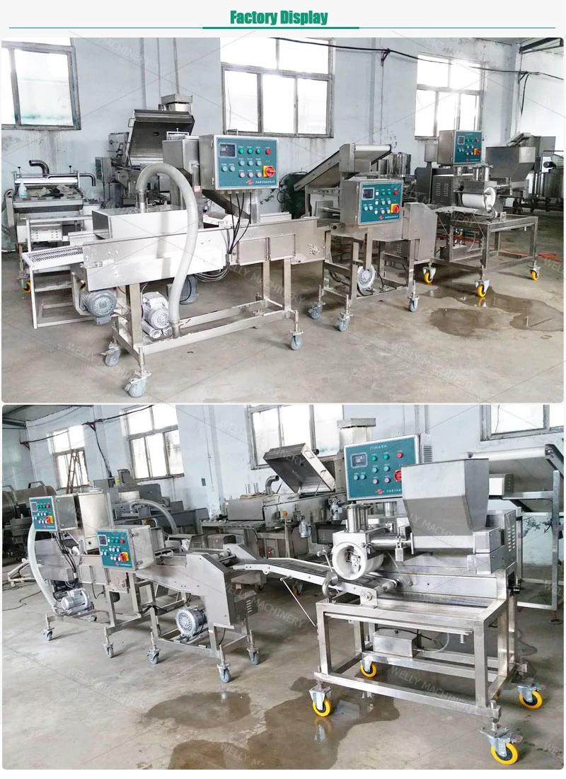 Continuous Automatic Vegetable Cutlet Production Line Chicken Popcorn Forming Machine