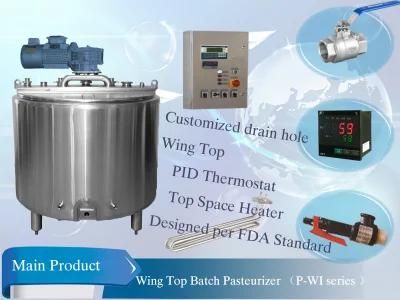 Customized Stainless Steel Tanks for Pasteurization of Fresh Milk