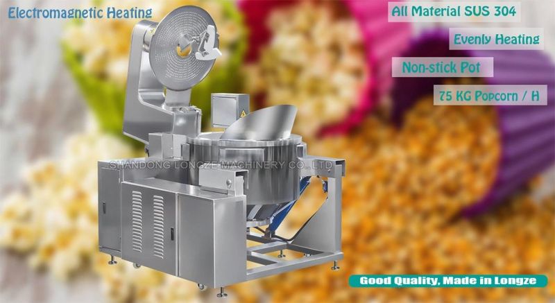 Big Capacity Automatic Industrial Caramel Popcorn Production Line Gas Popcorn Machine on Hot Sale