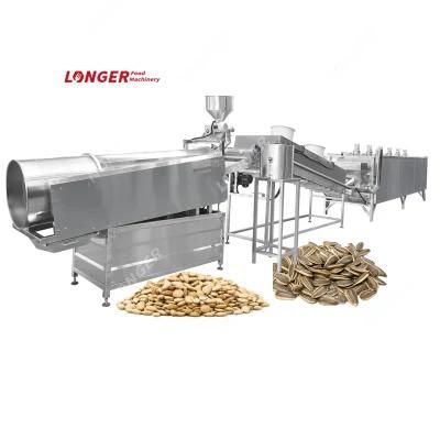 Automatic Gas Oil Melon Seed Roaster Oven Line Salting Sunflower Seeds Roasting Machine