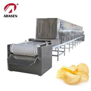 PLC Automatic Potato Chips Puffed Food Microwave Drying Puffing and Baking Machine for ...